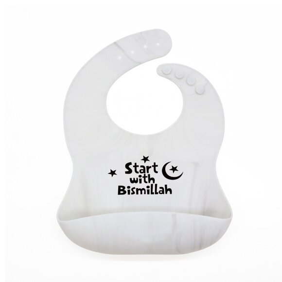 “Start with Bismillah” Silicone Bib – Islamic Baby Gift – Easy-Clean, Adjustable - Picture 6 of 6